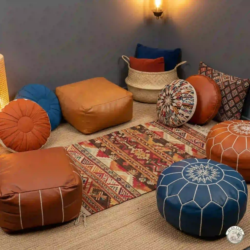 Cozy corner with floor cushions.